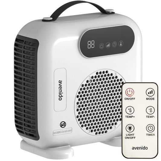 2000W fan with remote control heater electric timer LED panel fan function cold blast temperature range 15-40 °C