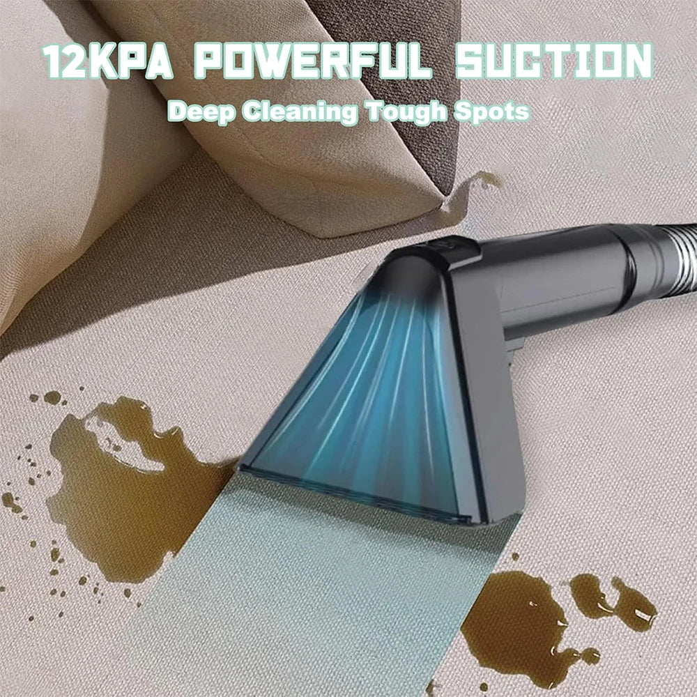 500W Portable Carpet Cleaner Machine 12Kpa Powerful Suction Multifunctional Fabric Sofa Curtain Upholstery Cleaner