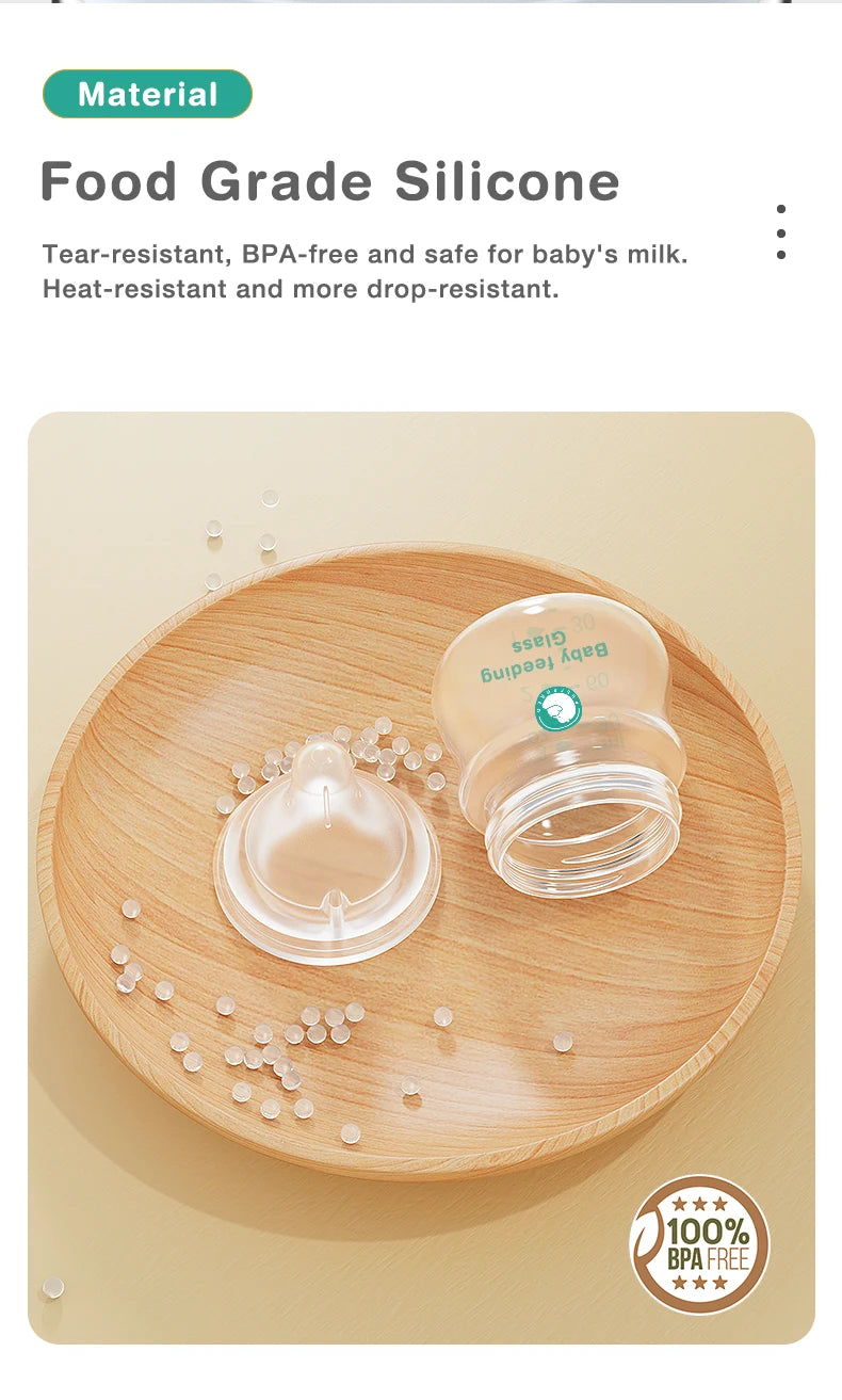TOP Sale Baby Bottles Newborn Wide-caliber Nursing Glass Bottles Anti-flatulence Milk Feeding Bottles Infant 0-3 Month BPA Free