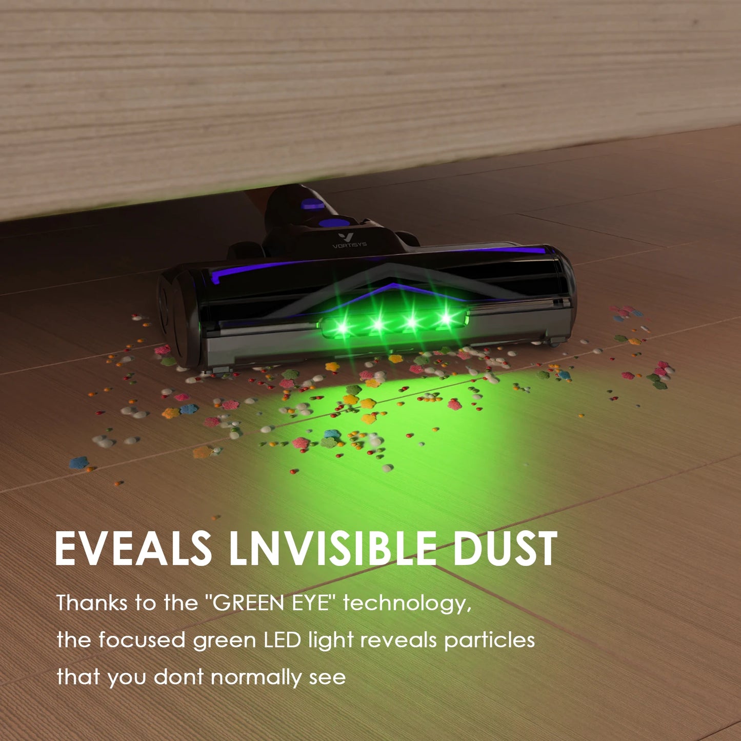 70 KPa/60-minute Cordless Vacuum Cleaner, 6-in-1 Handheld Vacuum Cleaner With LED Display, Upright Stick Vacuum Cleaner, Green Dust Detection Technology, Portable Vacuum Cleaner Suitable For Floors/Hard Surfaces