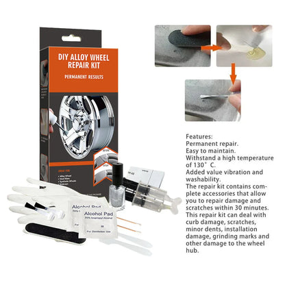 DIY Wheel Paint Repair Kit Car Alloy Wheel Scratch Fix Tool for Rim Surface Damage Auto Rim Dent Care Wheel Refurbished Kit