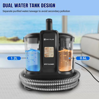 450W High Power Wet Vacuum Cleaner with 15000Pa Strong Suction, Dry-Wet Mop Vacuum, 1.2L Clean Water Tank + 0.6L Dirty Water Tank, for Carpet, Sofa, Upholstery, Car Interior Cleaning, Home and Vehicle Use