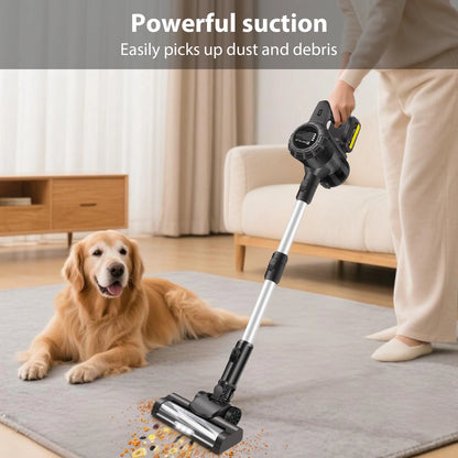 Cordless Handheld Vacuum Cleaner, Wireless Household Vac with 2 Batteries, Lightweight for Car, Home, Pet Hair – Grey