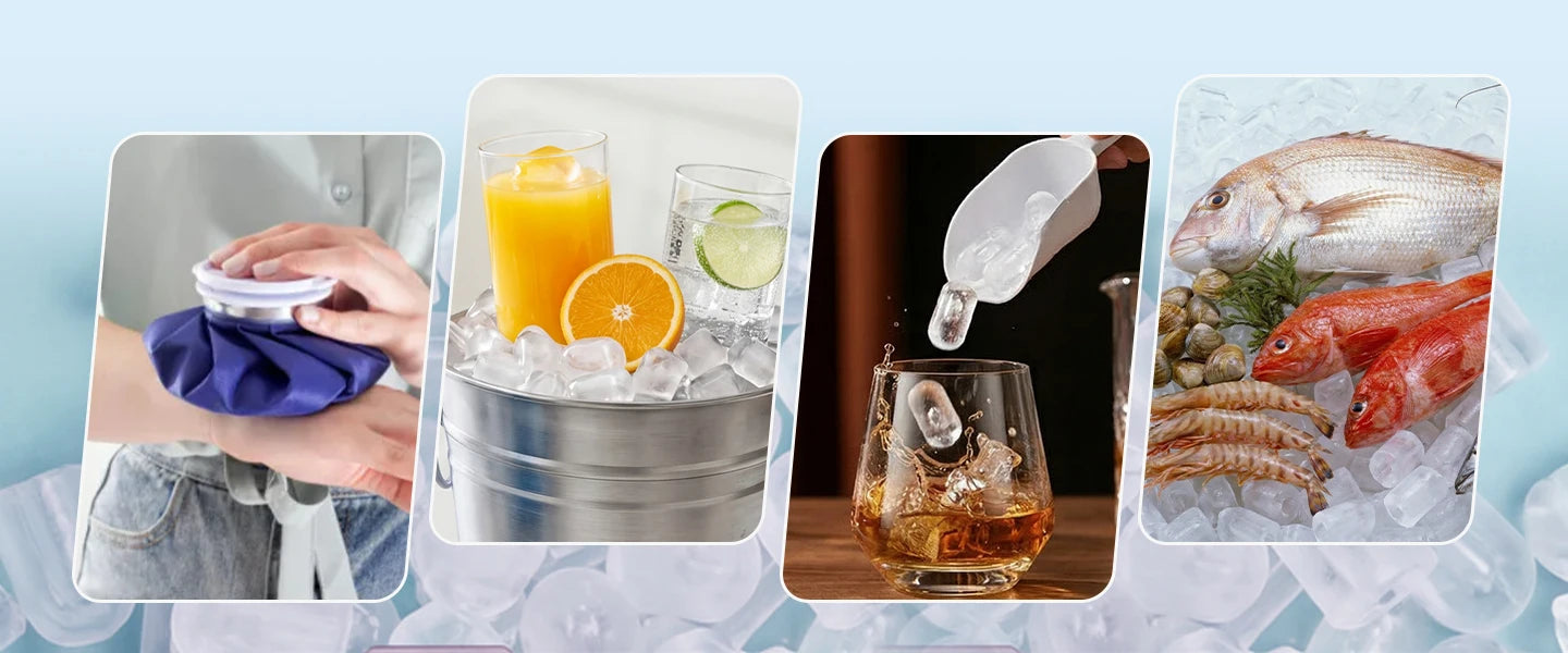 LOEFME 1.2L Ice Cube Machine 12kg/24h Ice Cube Ice Machine For Home 9pcs In 6 Min Professional Ice Machine Scoop