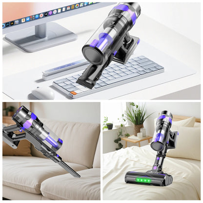 Cordless Vacuum Cleaner 70KPA/500W, Stick Vacuum Cleaner with LED Display, Anti-Tangle Brush, 1.3L Dust Cup, 3-Mode Suction, 5-Layer Filtration, for Pet Hair/Carpets/Hard Floors/Car