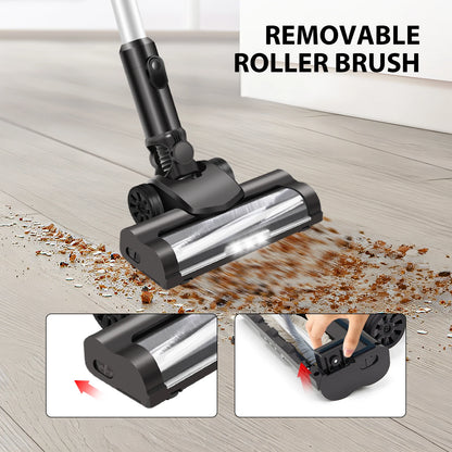 140W 15Kpa Cordless Vacuum Cleaner, 3 in 1 Powerful Stick Vacuum with 130000Rpm Brushless Motor, 2 Speeds for Carpet, Hard Floor and Pet Hair