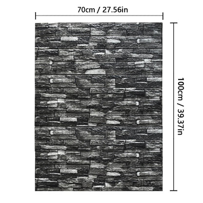 Self Adhesive PVC Waterproof Wallpaper For Home Decoration Peel and Stick 3D Foam Faux Brick Pattern Wall Stickers 70cmx2m
