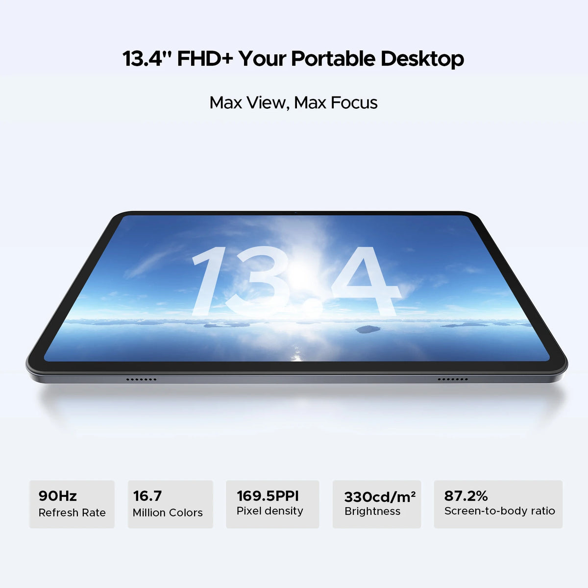 DOOGEE Tab G6 Max Tablet Android 16 32GB+256GGB 13.4'' 90Hz Display 11000mAh Battery 7.7mm Ultra-thin UNISOC T7280 Widevine L1