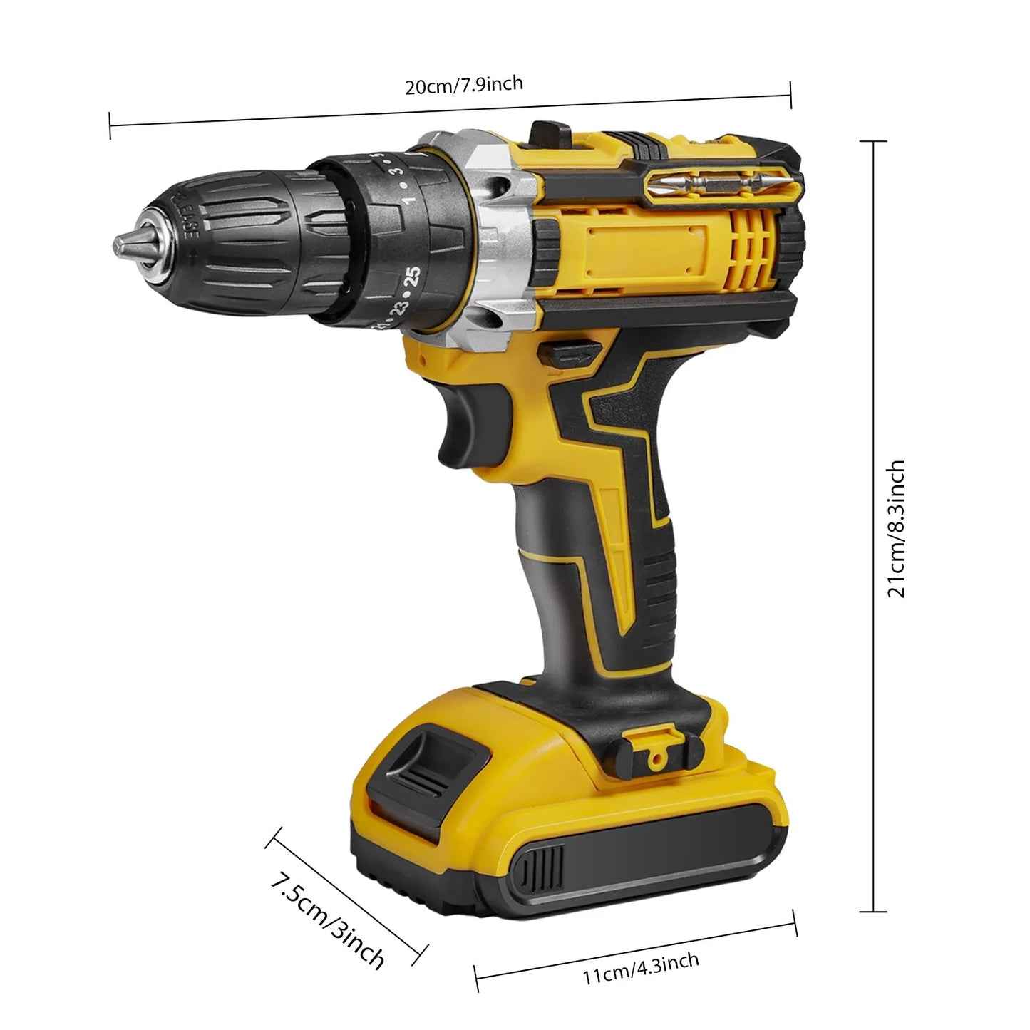 21V Cordless Impact Drill Electric Screwdriver Electric Hammer Drill Mini Wireless Hand Drill Lithium-Ion Battery Power Tools