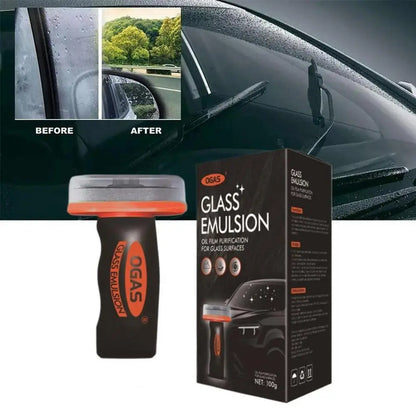 Handheld Glass Emulsion Oil Film Remover Car Windshield Cleaner For Front/Side/Rear Windows Rearview Mirror Auto Glass Cleaning