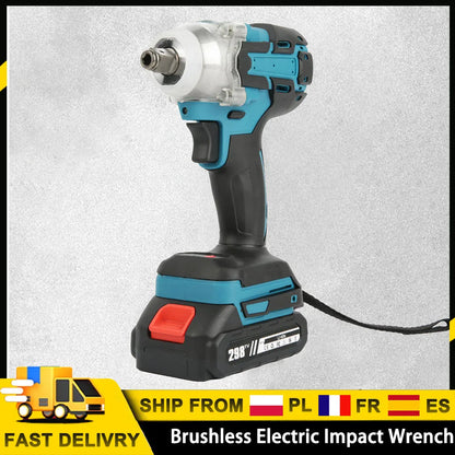 Brushless Electric Impact Wrench  260-280Nm Torque Wrench Cordless Drill Screwdriver Impact Frequency 0–3200/min Max Torque for Construction, Home Maintenance and Woodworking