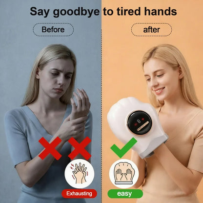Electric Hand Massager with Heat Air Compression Finger Palm Wrist Therapy Massager Rechargeable Hand Care Device for Pain Relief Relaxation Home Office
