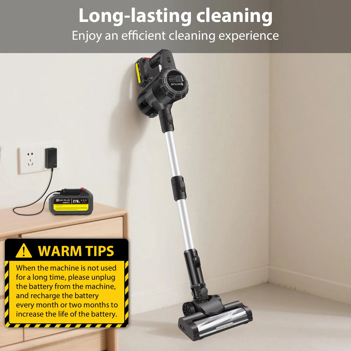 Cordless Handheld Vacuum Cleaner, Wireless Household Vac with 2 Batteries, Lightweight for Car, Home, Pet Hair – Grey