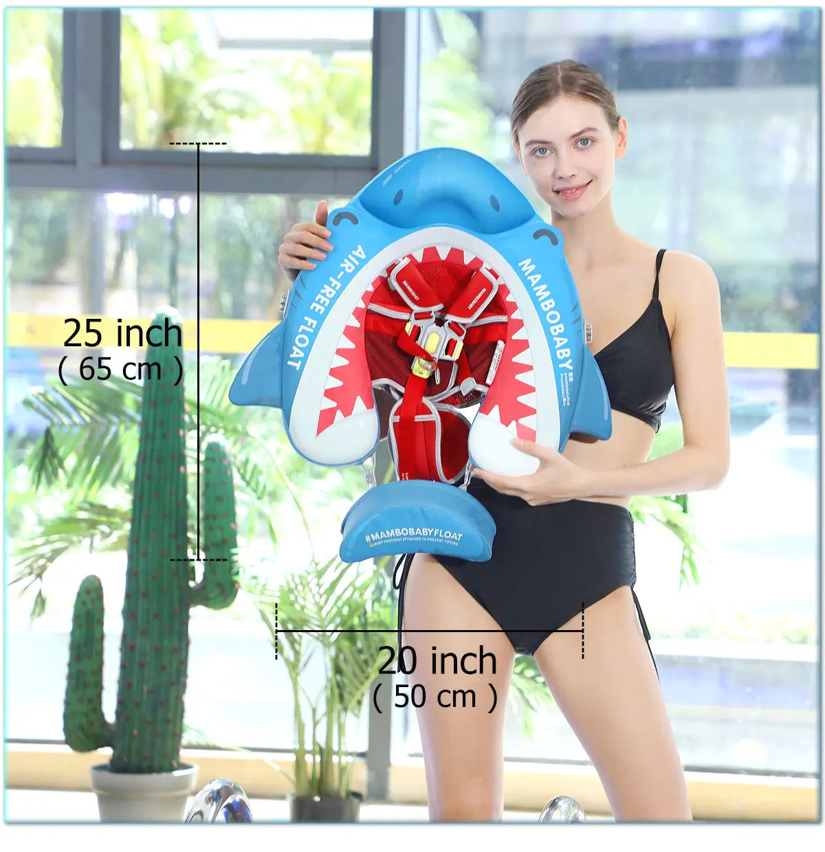 Mambobaby Float Safe Solid Core Comfort Skin-friendly Design with Canopy Baby Swimming Ring Toddler Pool Float Infant Water Ring