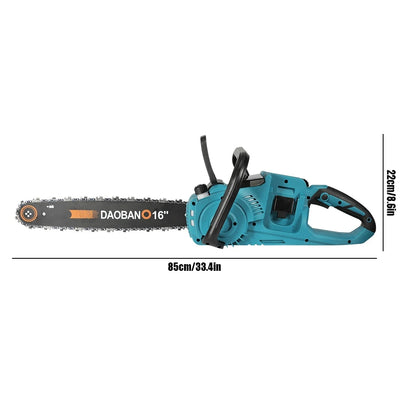 3500W Brushless 16" Cordless Chainsaw, Handheld Wood Cutting Garden Saw Compatible with Makita 18V Lithium Batteries, Dual 21V Battery Powered Electric Logging Pruner with Auto Oiler