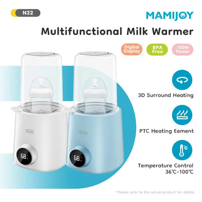 MAMIJOY Multi Function Baby Bottle Warmer 36-100° Adjustable Food Heater Milk Warmer Steriliser ACcurate Temperature Control N22