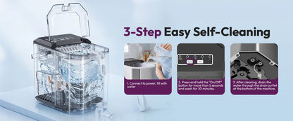 LOEFME 1.2L Ice Cube Machine 12kg/24h Ice Cube Ice Machine For Home 9pcs In 6 Min Professional Ice Machine Scoop