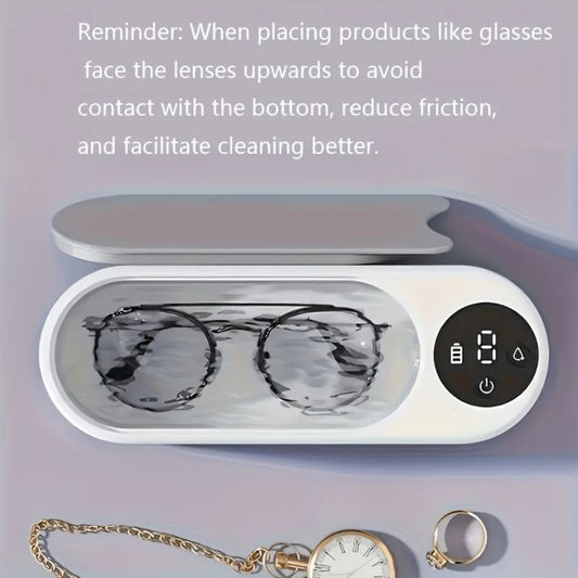 Ultrasonic Cleaner,Portable Sonic Cleaning Machine with Digital Timer,Household Cleaner for Eyeglasses,Jewelry,Rings,Dentures,Watches