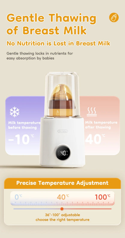 MAMIJOY Multi Function Baby Bottle Warmer 36-100° Adjustable Food Heater Milk Warmer Steriliser ACcurate Temperature Control N22