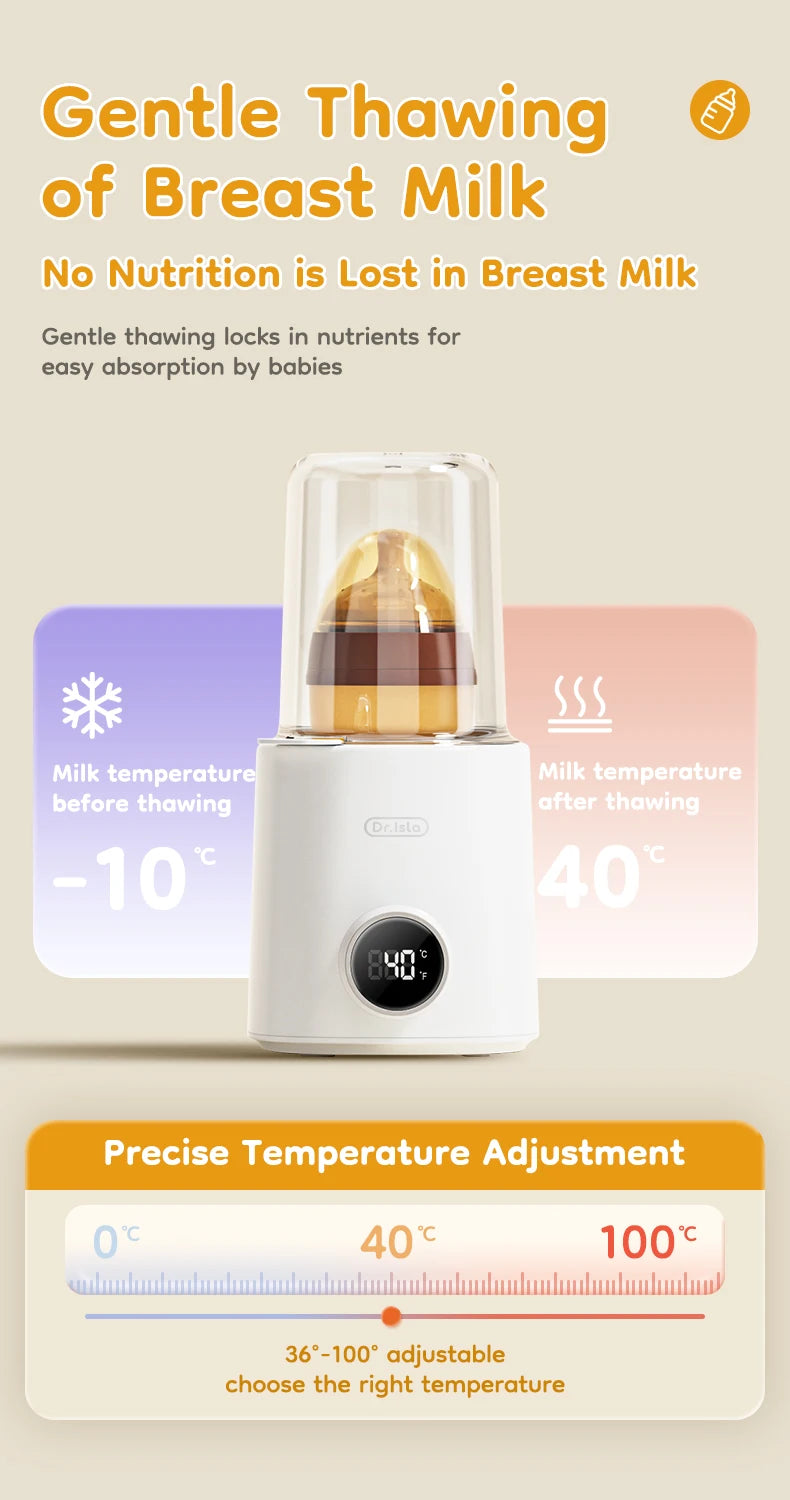 MAMIJOY Baby Bottle Warmer Multi Function 36-100° Adjustable Food Heater Milk Warmer Steriliser ACcurate Temperature Control N22
