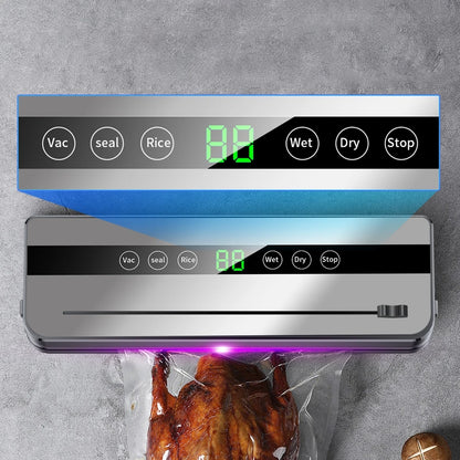 Food Vacuum Sealer Machine Dry Wet Food Vacuum Packaging Machine with UV Kitchen Food Storage Sealing Machine Built-in Cutter