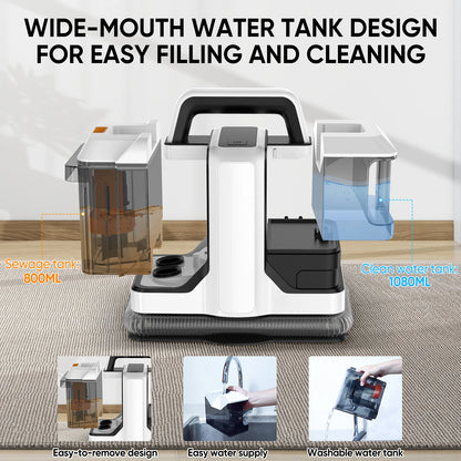 Portable Carpet Cleaner Machine 750W 15KPA Multifunctional Handheld Mite Remover Sofa Carpet Wet Cleaner for Sofa Car Seat