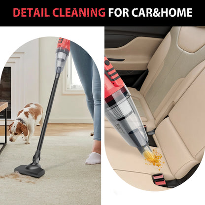 Cordless Vacuum Cleaner 2-in-1 Stick with LED Light, Lightweight Car & Home Use, for Hardwood Floors and Pet Hair Removal, Powerful Suction, Handheld Car Vacuum