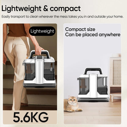 Portable Carpet Cleaner Machine 750W 15KPA Multifunctional Handheld Mite Remover Sofa Carpet Wet Cleaner for Sofa Car Seat