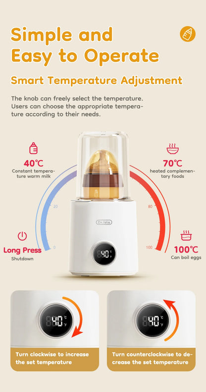 MAMIJOY Multi Function Baby Bottle Warmer 36-100° Adjustable Food Heater Milk Warmer Steriliser ACcurate Temperature Control N22