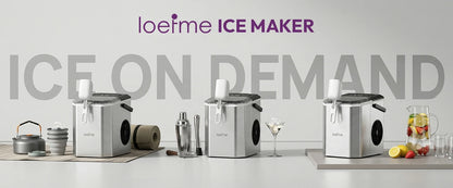 LOEFME 1.2L Ice Cube Machine 12kg/24h Ice Cube Ice Machine For Home 9pcs In 6 Min Professional Ice Machine Scoop