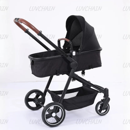 EU stock of pet strollers Double-seat stroller can carry both baby and pet Dual-mode seat, stroller with pet carrier