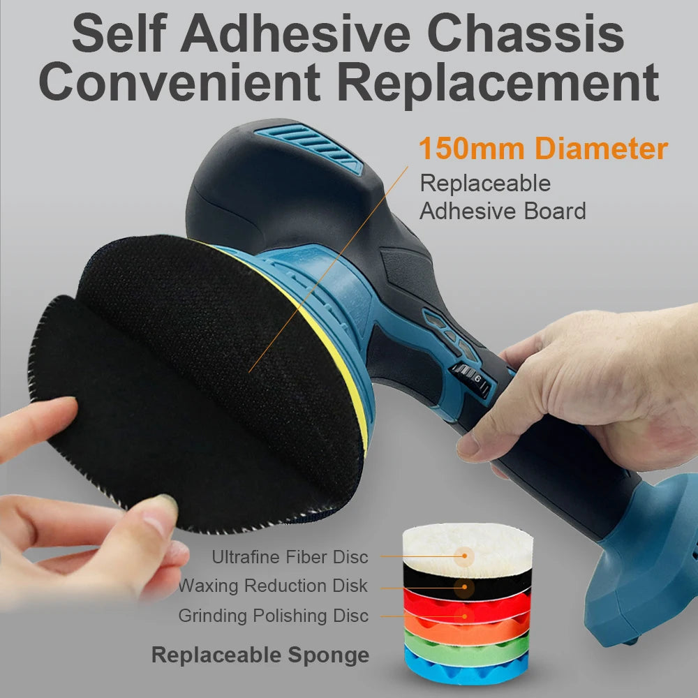 Cordless Car Polisher 6 Gears Electric Auto Polishing Cleaning Metal Waxing Wood Sanding Rust Removal Tool For Makita Battery ﻿
