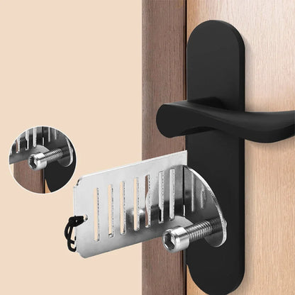 1pc Portable Door Lock Latch For Travel Safety No Drill Manual Hotel Room Jammer Students School Devices For Personal Protection