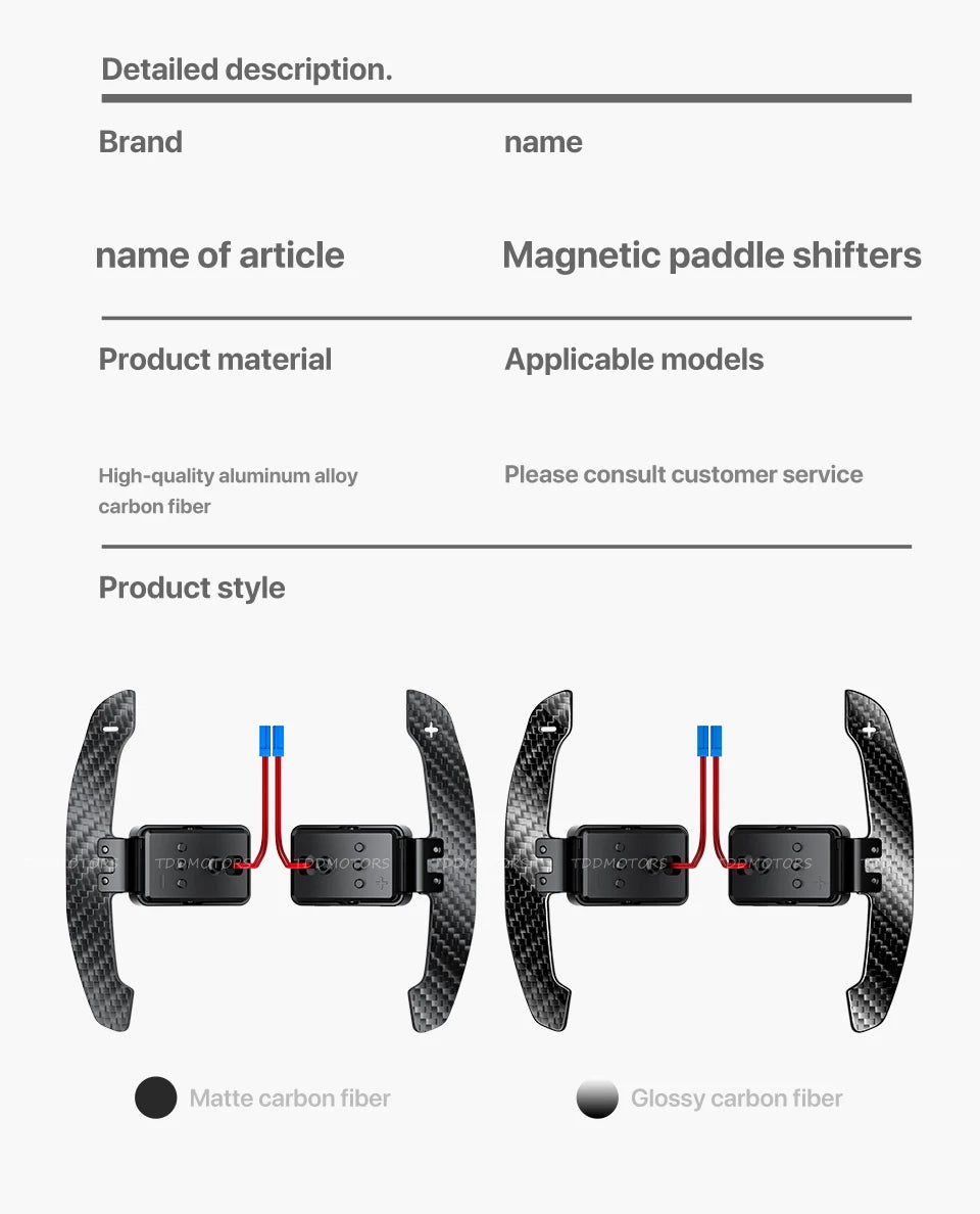 TDD Carbon Fiber Steering Wheel Magnetic Paddle Shifter for Volkswagen Golf 8 MK8 CC GTI R Car Modified Interior
