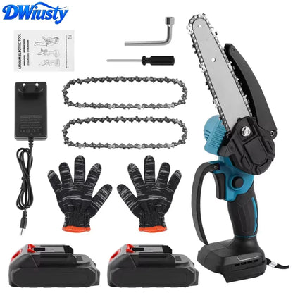 21V Cordless Mini Chainsaw, Upgraded 8-Inch Portable Electric Chainsaw with 2 Rechargeable Batteries, 2 Chainsaw Chains, 20,000 Rpm, Portable Wood Cutter for Garden Tree Pruning.