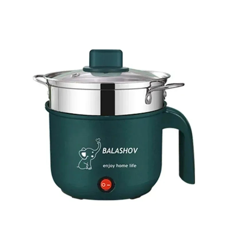 220V Mini Electric Cooker Multi-functional Cooking Pot Non-stick Frying Pan Ramen Dormitory Small Electric Hot Pot Cute Cartoon