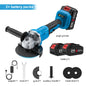 21V 125mm Brushless Angle Grinder 3-Speed Cordless Grinder Cutting Woodworking Electric Tool Suitable for Makita 21V Battery