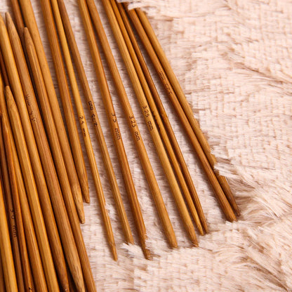 55/110pcs 11Sizes 13cm Bamboo Knitting Needles Crochet Hooks Double Pointed Carbonized Bamboo Needles Sweater Weave Craft