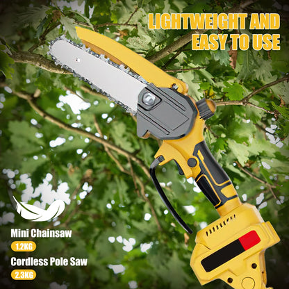 6-inch Cordless Electric Saw Telescopic Pole Electric Saw Pole Saw Gardening Trimming Power Tool Compatible with 21V Batteries