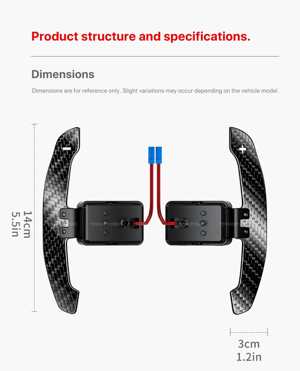 TDD Carbon Fiber Steering Wheel Magnetic Paddle Shifter for Volkswagen Golf 8 MK8 CC GTI R Car Modified Interior