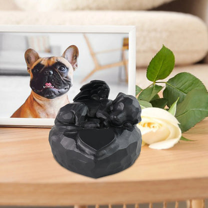 Wooden Cat Urn Pet Cremation Urn Organizer Sculpture for Ash Memorial Keepsake Box Memorial Pets Gift Supplies Storage Container
