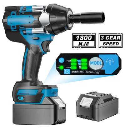 Brushless cordless impact wrench 1800 N·m, power tools for Makita 18V batteries