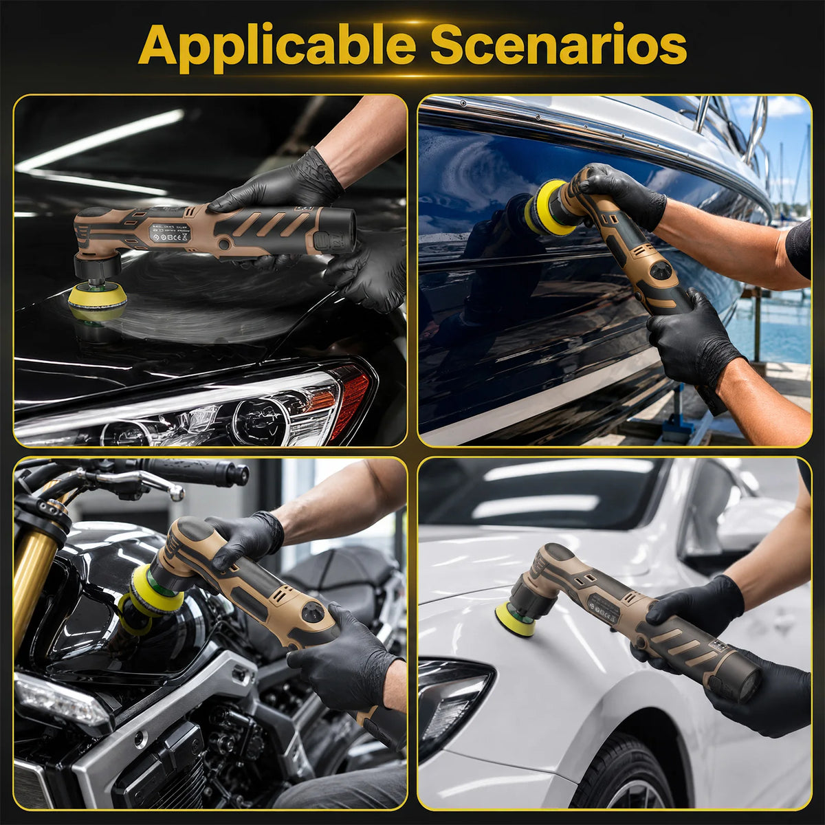 Cordless 12V Mini Car Polisher Detailing Wireless Car Polishing Machine 1/1.5/3 Inch Pads Kit For Auto Waxing