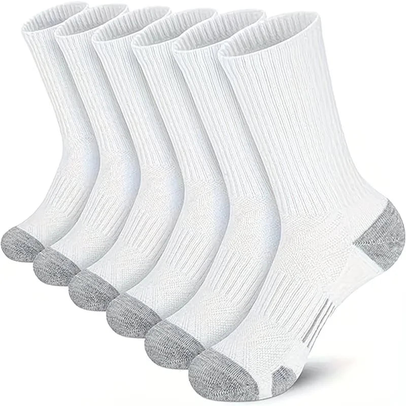 5 Pairs of High-Quality Men's Outdoor Cycling Running Socks Comfortable and Soft All Season Oversized Sports Socks Set