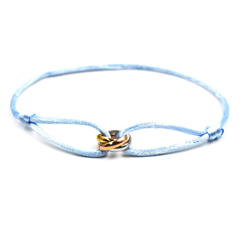 Zalman Wholesale GDS888 Luxury Unisex Bracelet 3 Metal Buckle Hand Chain Adjustable Men's Rope Bracelet for Women Jewelry Gifts