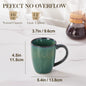 vancasso 4/8 pcs Stoneware Coffee Cups 12Oz 16Oz Starry Coffee Mugs Reflect Glaze Green and Blue with Handle for Tea/Coffee/Coco