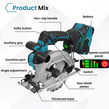 150MM 6 Inch Brushless Circular Saw Compact Electric Saw Wood Metal Ceramic Tiles Cutter Power Tool For Makita Battery