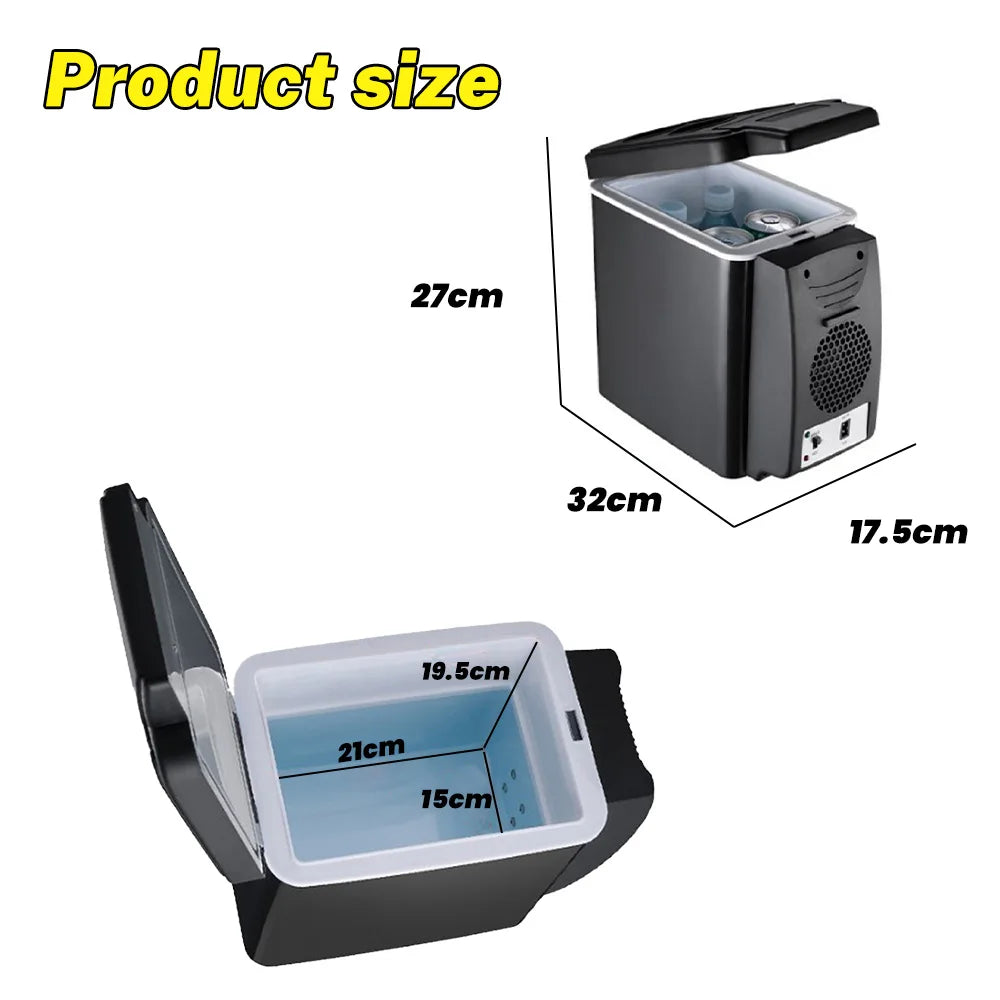 12V/220V 2in1 Car Home 6L Mini Fridge Portable Cooler & Warmer for Dormitory Home Cosmetics Breast Milk Insulin QuieOperationt