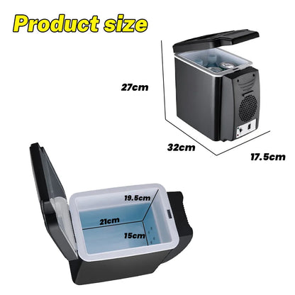 12V/220V 2in1 Car Home 6L Mini Fridge Portable Cooler & Warmer for Dormitory Home Cosmetics Breast Milk Insulin QuieOperationt