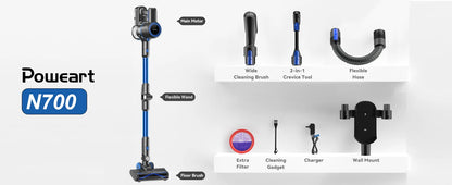 cordless vacuum cleaner, 60KPa, battery life 50 Min, tank 1L, for animal hair, Carpet and hard floors